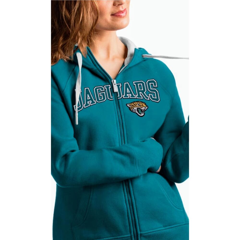 Antigua Women's XL Jacksonville Jaguars Teal Full-Zip Hoodie - Picture 2 of 4